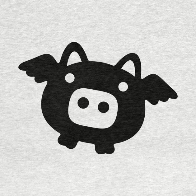 Flying Black Pig by XOOXOO